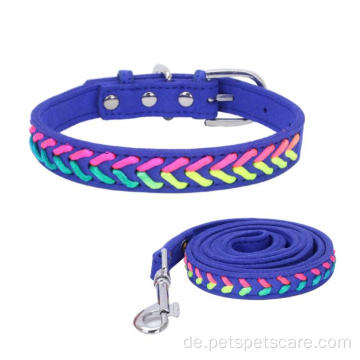 Farbenfrohe kleine Super -Bling -Hundekragen und Leinen